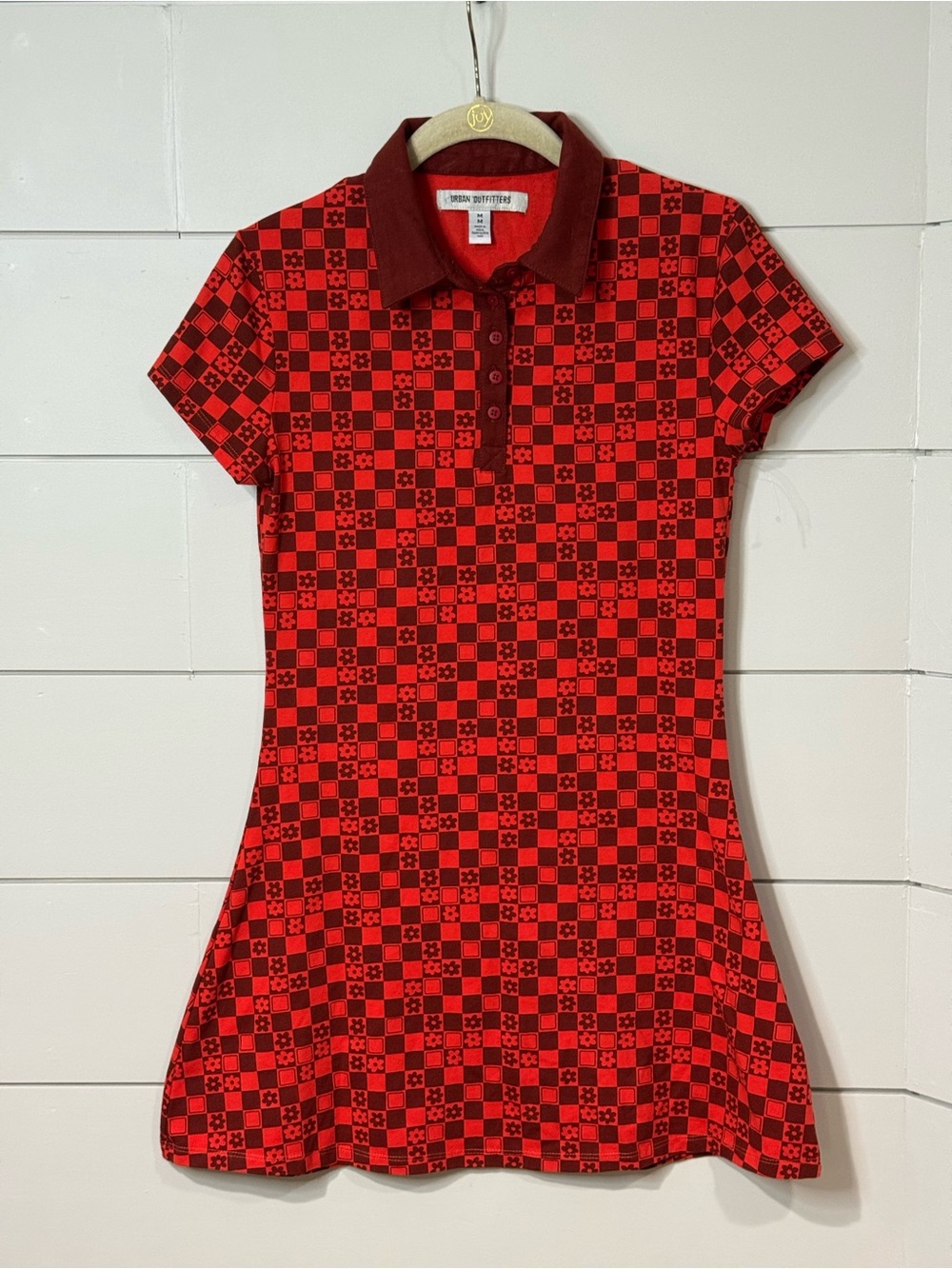 NEW Urban Outfitters Red Checker Polo Mini Dress Size M